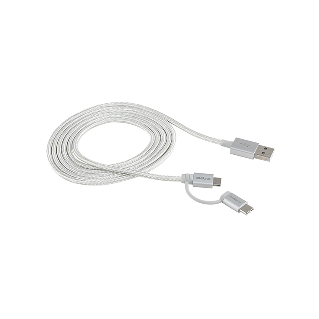 Cabo USB-C - USB-C 1,2m PVC branco Intelbras EUCC 12PB - intelbras