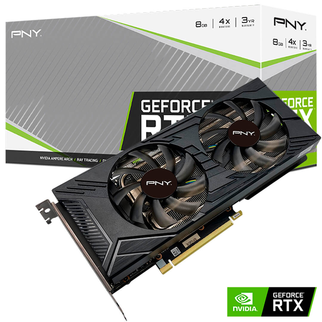 GPU NV RTX3050 8GB GDDR6 128BITS DUAL FAN PNY VCG30508DFMPB*