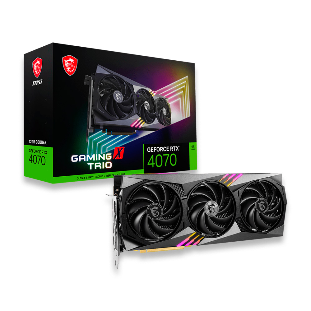 GPU NV RTX4070 12GB GDDR6X 192 BITS GAMING X TRIO MSI 912-V513-220