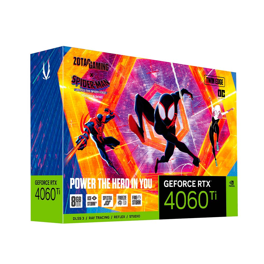 GPU NV RTX4060TI 8GB GD6 128B TWIN EDGE OC SPIDERMAN ZOTAC ZT-D40610H-10SMP