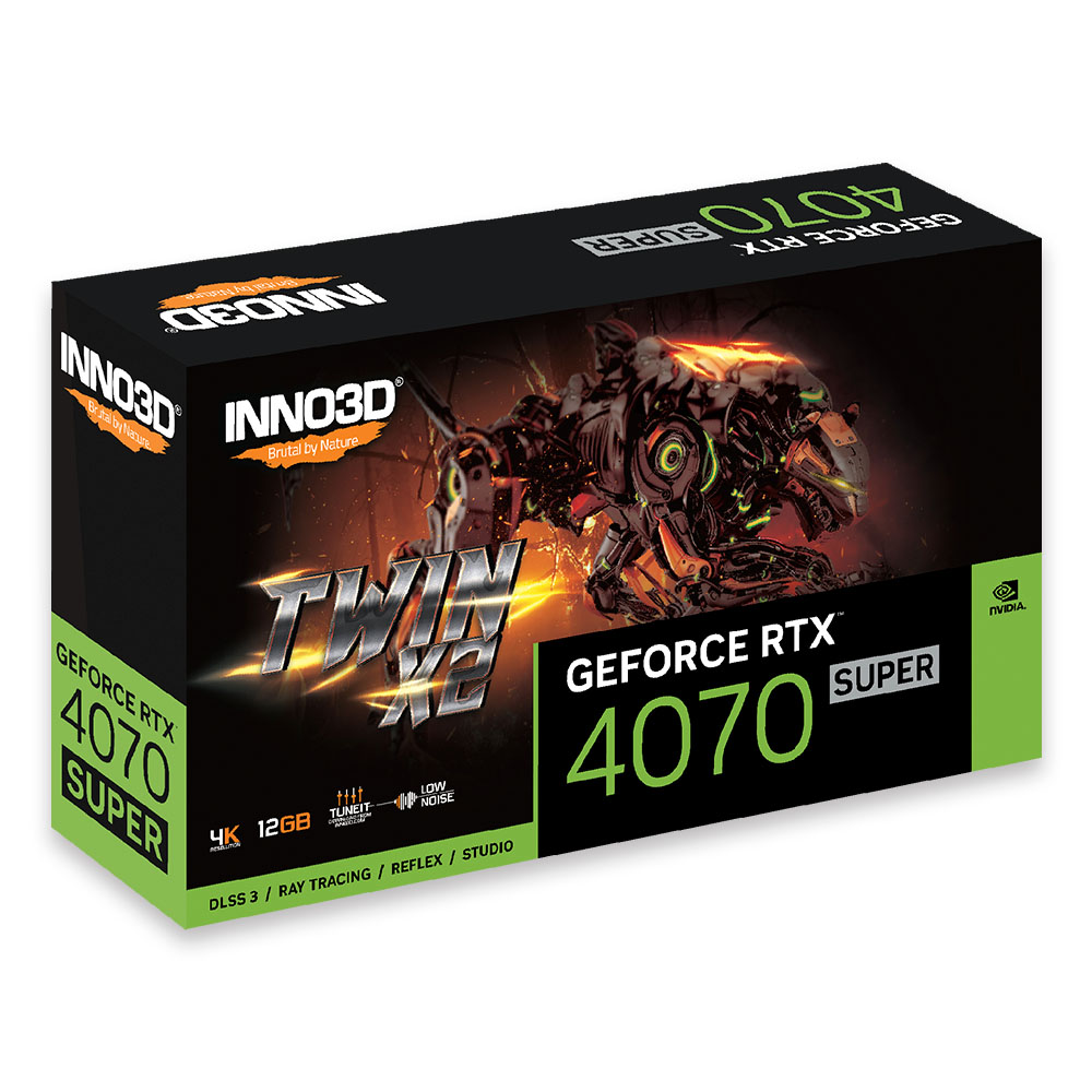 GPU NV RTX4070 12GB SUPER TWINX2 G6X 192B INNO3D N407S2-126X-186162N