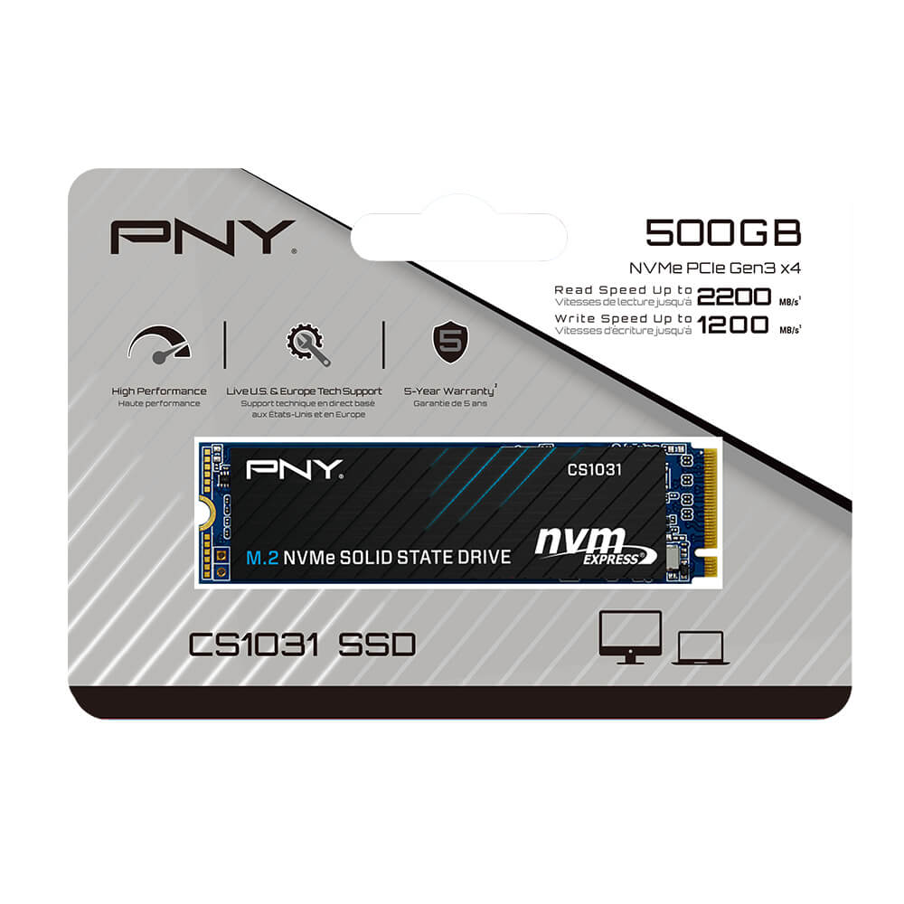 SSD 500GB CS1031 M.2 2280 NVMe 1.3 PCIe Gen3 X4 PNY M280CS1031-500-CL