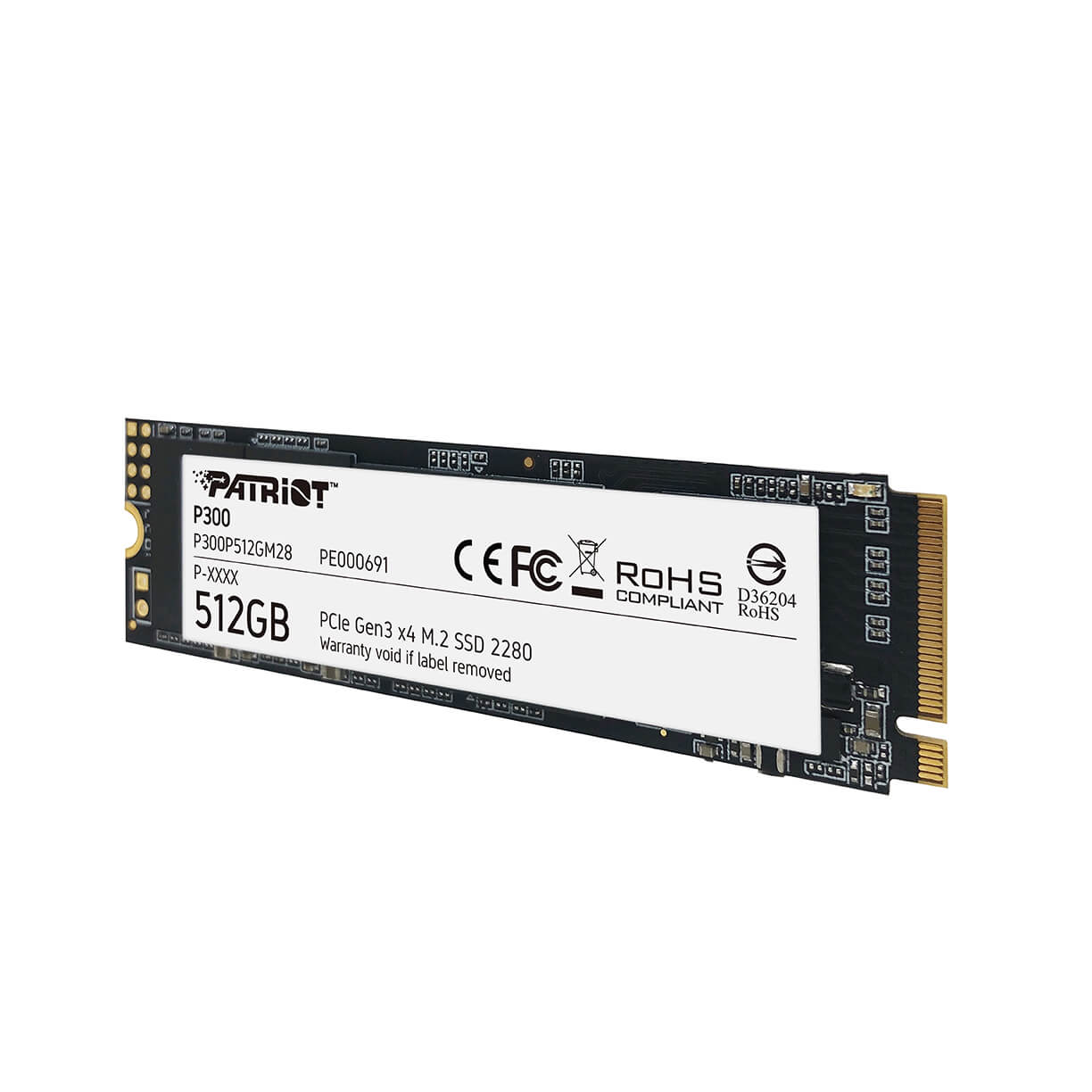 SSD 512GB M.2 2280 PCIe Gen3 x4 NVMe 1.3 P300 PATRIOT P300P512GM28