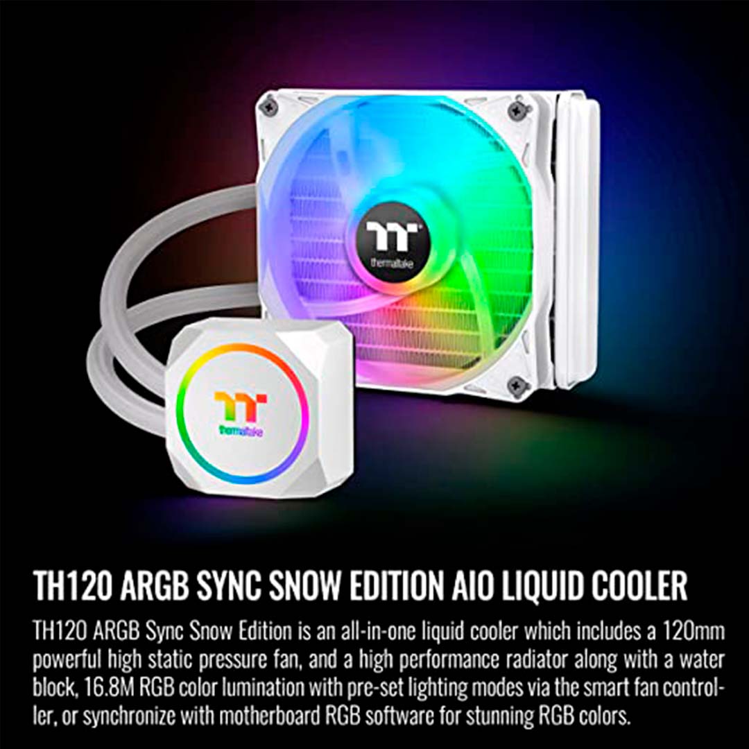 WATERCOOLER TT TH120 ARGB SYNC SNOWEDITION ALLINONE CL-W346-PL12SW-A #