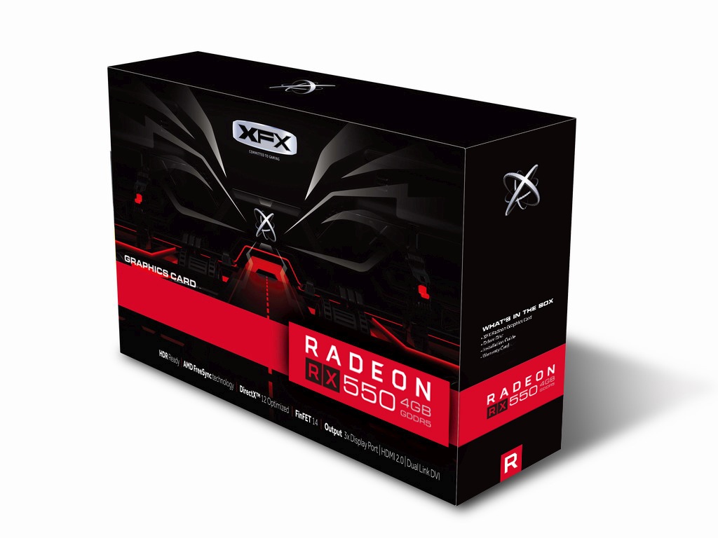 GPU AMD RX550 CORE EDITION 4GB DDR5 64BITS XFX RX-550P4SFG5*