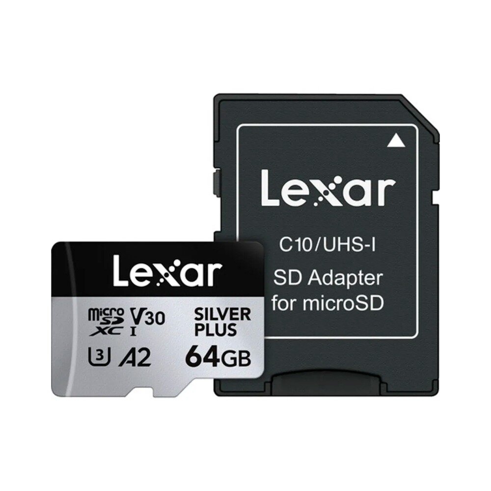 CARTAO DE MEMORIA 64GB PROFESSIONAL SILVER PLUS MICROSDXC UHS-I LEXAR LMSSIPL064G-BNANU- ATE 205/100