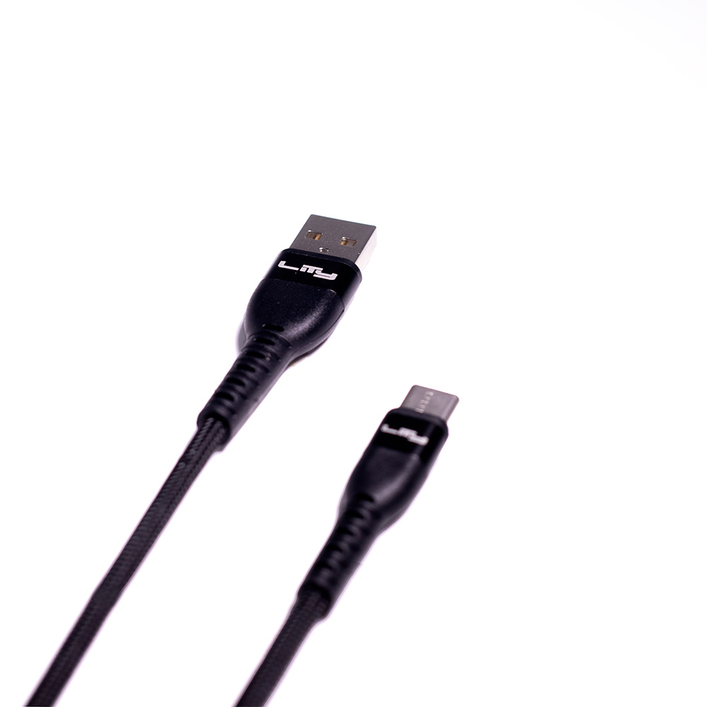 CABO USB-A USB-C 2M 60W 3A NYLON PRETO LITY C11P