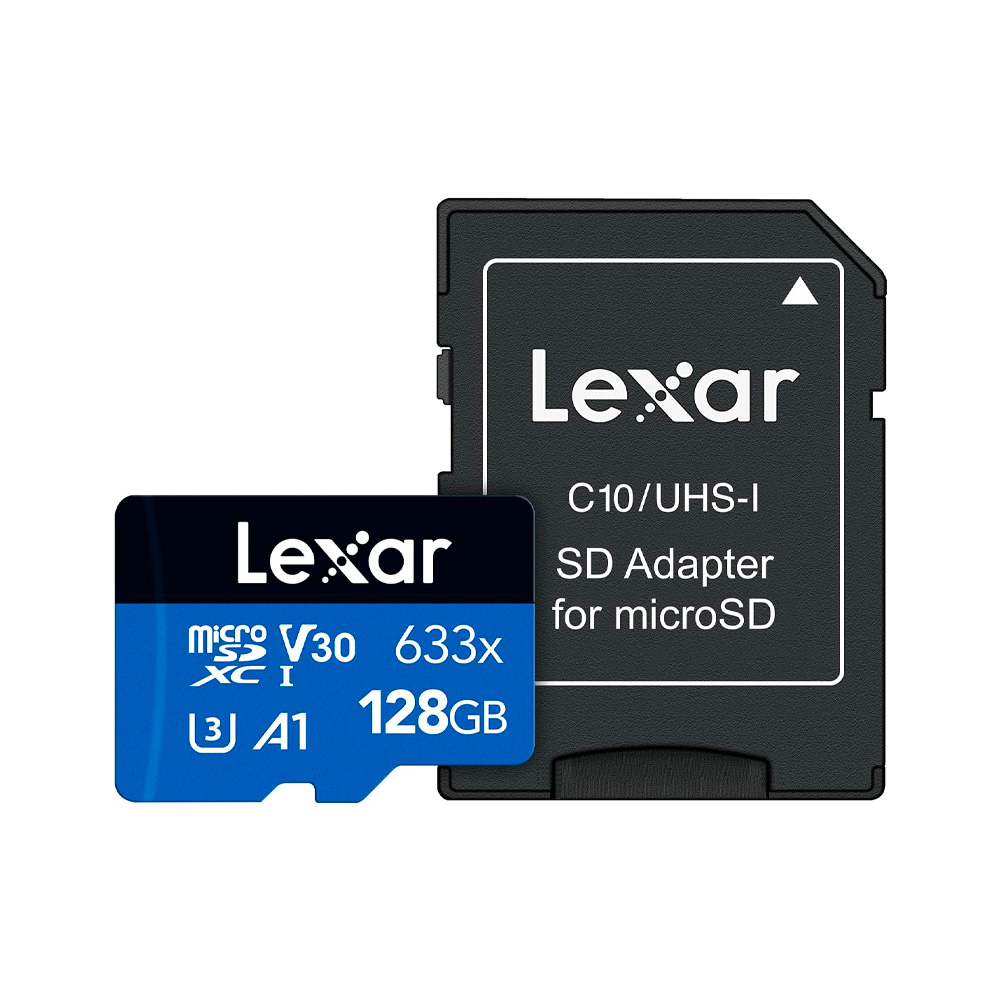 CARTAO DE MEMORIA 128GB 633x MICROSDXC UHS-I BLUE SERIES LEXARLSDMI128BBNL633A - ATE 100MB/S