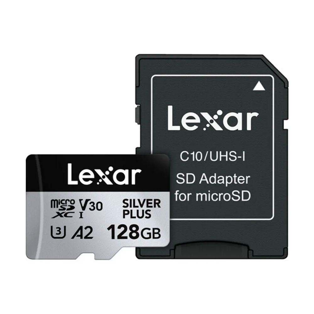 CARTAO DE MEMORIA 128GB PROFESSIONAL SILVER PLUS MICROSDXC UHS-I LEXAR LMSSIPL128G-BNANU - ATE 205/1