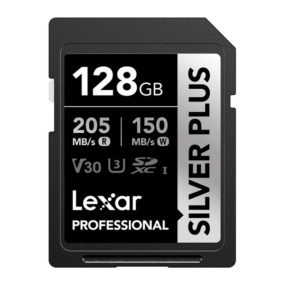 CARTAO DE MEMORIA 128GB PROFESSIONAL SILVER PLUS SDXC CLASSE 10-U3 V30 UHS-I LEXAR LSDSIPL128G-BNNNG