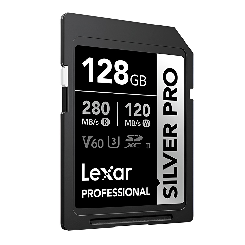CARTAO DE MEMORIA 128GB PROFESSIONAL SILVER PRO SDXC UHS-II LEXAR LSDSIPR128G-BNNNU - ATE 280/120MB/