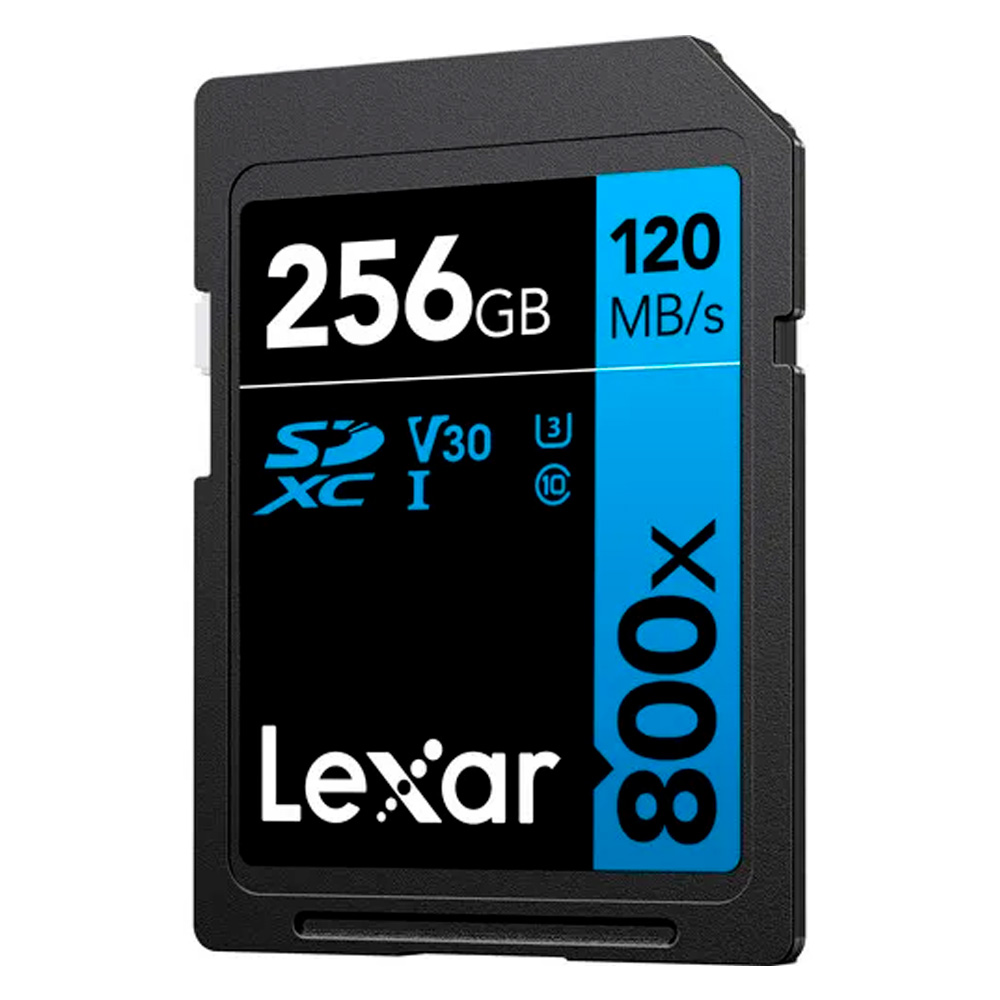 CARTAO DE MEMORIA 256GB 800X SDXC UHS-I BLUE SERIES LEXAR LSD0800P256G-BNNNU - ATE 120/45 MB/S