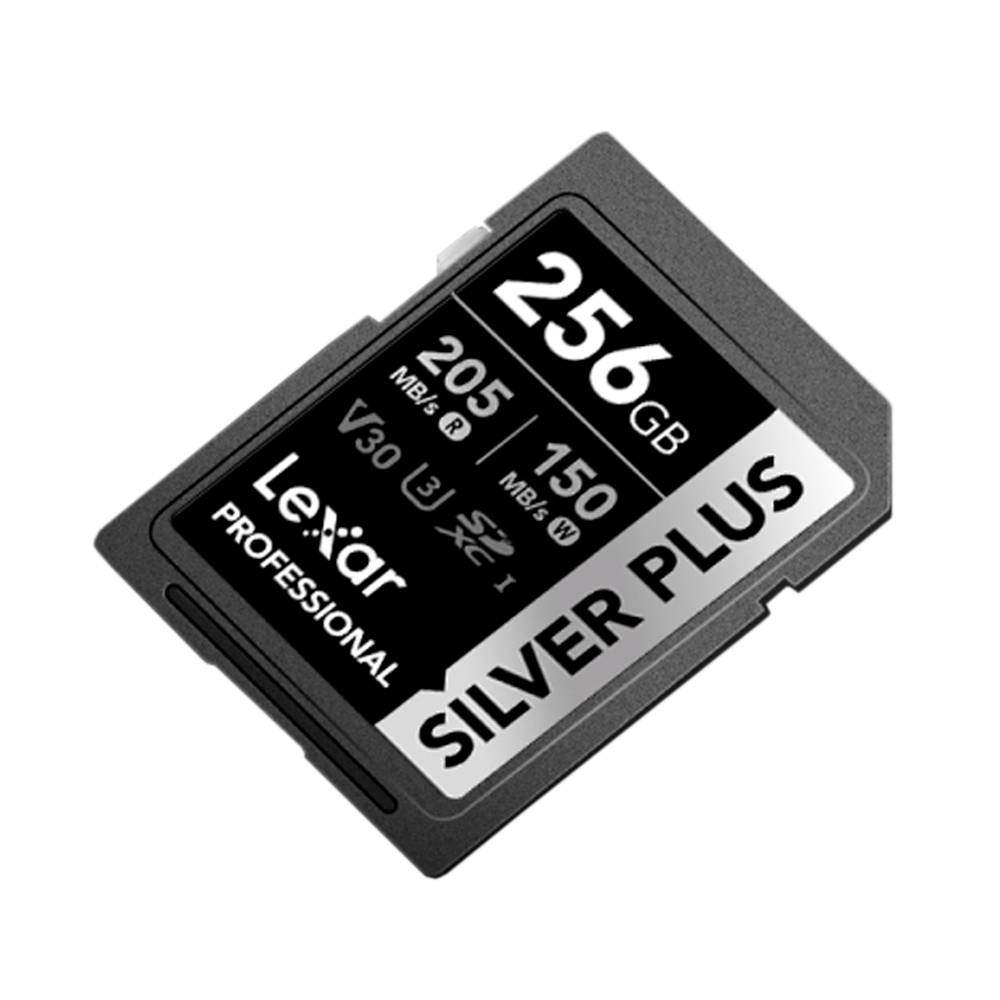 CARTAO DE MEMORIA 256GB PROFESSIONAL SILVER PLUS SDXC UHS-I LEXAR LSDSIPL256G-BNNNU - ATE 205/150MB/