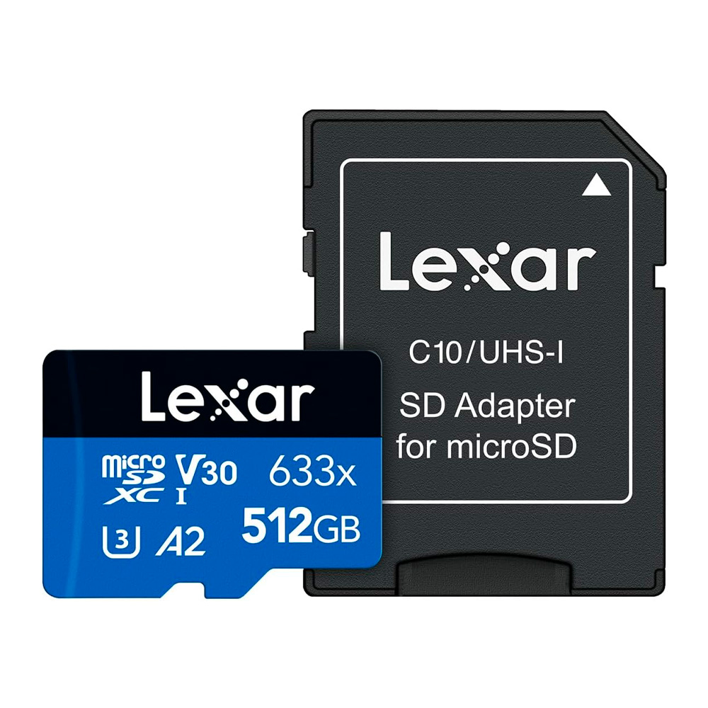 CARTAO DE MEMORIA 512GB 633x MICROSDXC UHS-I BLUE SERIES LEXAR LSDMI512BBNL633A - ATE 100MB/S