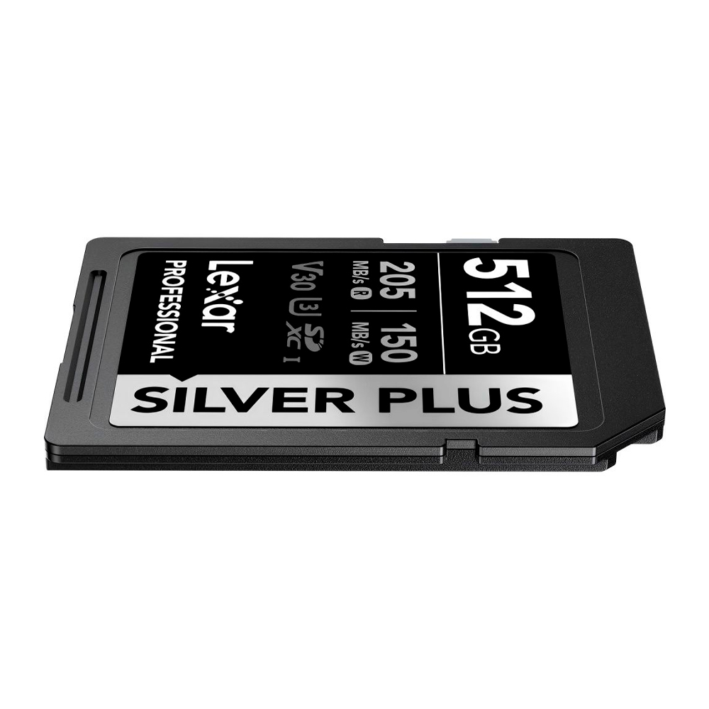 CARTAO DE MEMORIA 512GB PROFESSIONAL SILVER PLUS SDXC UHS-I LEXAR LSDSIPL512G-BNNNU - ATE 205/150MB/
