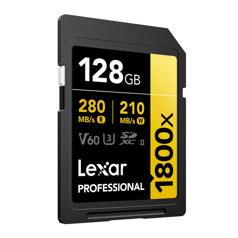 CARTAO DE MEMORIA 128GB PROFESSIONAL 1800X GOLD SERIES SDXC CLASSE 10-U3 V60 UHS-II LEXAR LSD1800128