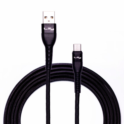 CABO USB-A USB-C 2M 60W 3A NYLON PRETO LITY C11P