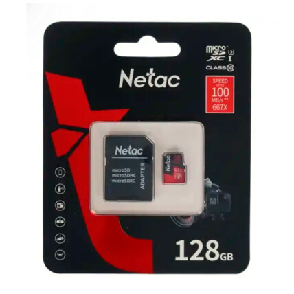CARTAO DE MEMORIA 128GB P500 EXTREME PRO MICRO SDXC CLASSE U3 C/ ADAPT SD V30 A1 NETAC NT02P500PRO-1