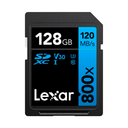 CARTAO DE MEMORIA 128GB 800X SDXC UHS-I BLUE SERIES LEXAR LSD0800P128G-BNNNU - ATE 120/45 MB/S
