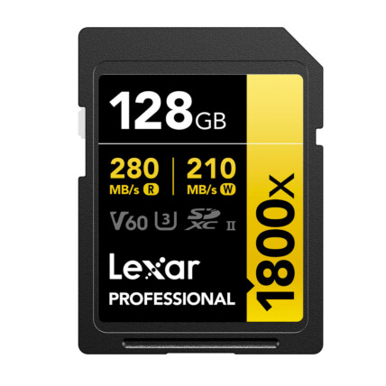CARTAO DE MEMORIA 128GB PROFESSIONAL 1800X SDXC UHS-II GOLD SERIES LEXAR LSD1800128G-BNNNU - ATE 280