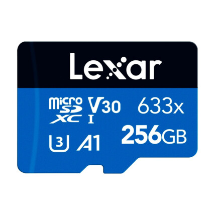 CARTAO DE MEMORIA 256GB 633x MICROSDXC UHS-I BLUE SERIES LEXAR LSDMI256BBNL633A - ATE 100MB/S