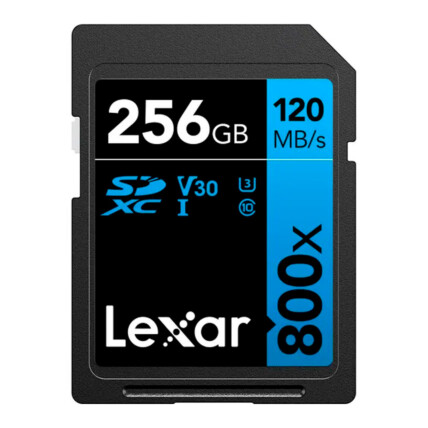 CARTAO DE MEMORIA 256GB 800X SDXC UHS-I BLUE SERIES LEXAR LSD0800P256G-BNNNU - ATE 120/45 MB/S