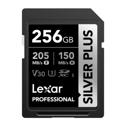 CARTAO DE MEMORIA 256GB PROFESSIONAL SILVER PLUS SDXC UHS-I LEXAR LSDSIPL256G-BNNNU - ATE 205/150MB/