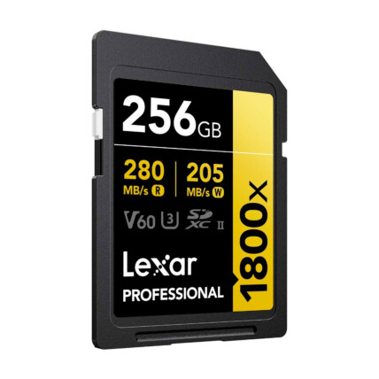 CARTAO DE MEMORIA 256GB PROFESSIONAL 1800X SDXC UHS-II GOLD SERIES LEXAR LSD1800256G-BNNNU - ATE 280