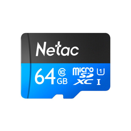 CARTAO DE MEMORIA 64GB P500 MICRO SDXC CLASSE 10-U1 NETAC NT02P500STN-064G-S - ATE 80MB/S