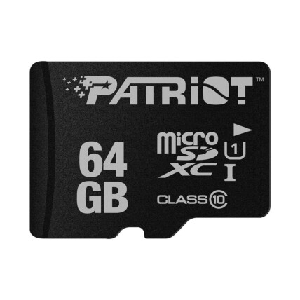 CARTAO DE MEMORIA 64GB LX SERIES MICRO SDXC CLASSE 10-U1 UHS-1 PATRIOT PSF64GMDC10