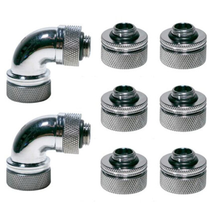 Kit TT Compression Fitting Pacific 16mm OD Chrome Thermaltake - CL-W260-CU00SL-A
