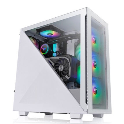 GABINETE TT DIVIDER 300 TG MID TOWER SNOW 2*TEMPGLASS/3*120MM ARGB/1*120MM STD CA-1S2-00M6WN-01