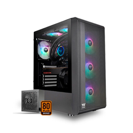 Gabinete Thermaltake S200 TG ARGB Black Mid Tower com Fonte 650W - CA-3X2-65M1WZ-00