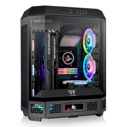 GABINETE TT THE TOWER 600 BLACK MID TOWER 3 TEMPERED GLASS 2 FANS CT140 CA-1Z1-00M1WN-00