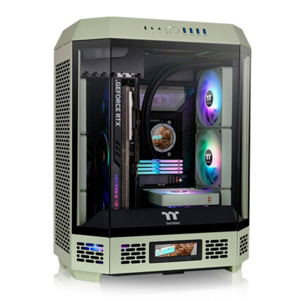 GABINETE TT THE TOWER 600 MATCHA GREEN MID TOWER 3 TEMPERED GLASS 2 FANS CT140 CA-1Z1-00MEWN-00