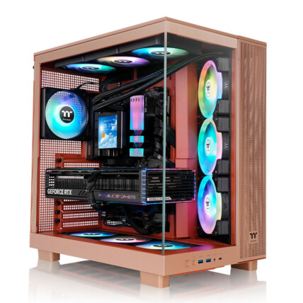 GABINETE TT VIEW 380 XL TG ARGB MID TOWER GRAVEL SAND 2*TEMPGLASS/4*120MM ARGB CA-11E-00MGWN-00