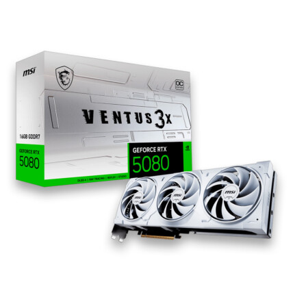GPU NV RTX5080 VENTUS 3X OC WHITE 16GB GDDR7 256BITS MSI 912-V531-202