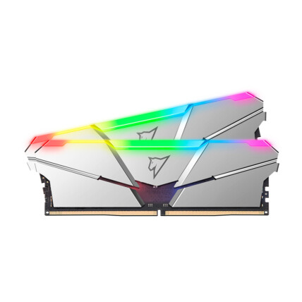 MEMORIA 32GB 5600U DDR5 (16GB X 2) SHADOW RGB C40 SILVER NETAC NTSRD5P56DP-32S
