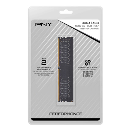 Memoria PNY Performance 4GB 2666MHz DDR4 UDIMM-MD4GSD42666-TB