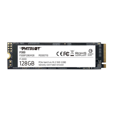 SSD Patriot P300 128GB M.2 2280 Nvme PCIe Gen3 X4 1600/600MB/s - P300P128GM28