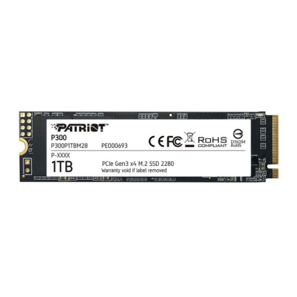 SSD Patriot P300 1TB M.2 Nvme PCIe Gen3 X4 2100/1650MB/s - P300P1TBM28