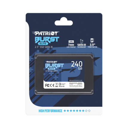 SSD Patriot Burst Elite 240GB Sata III 2.5 Leitura 450MB/s Gravacao 320MB/s - PBE240GS25SSDR