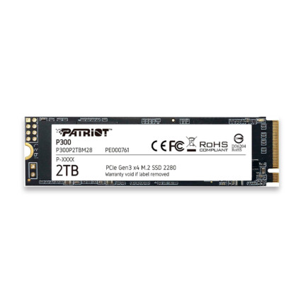 SSD Patriot P300 2TB M.2 Nvme PCIe Gen3 X4 2100/1650MB/s - P300P2TBM28