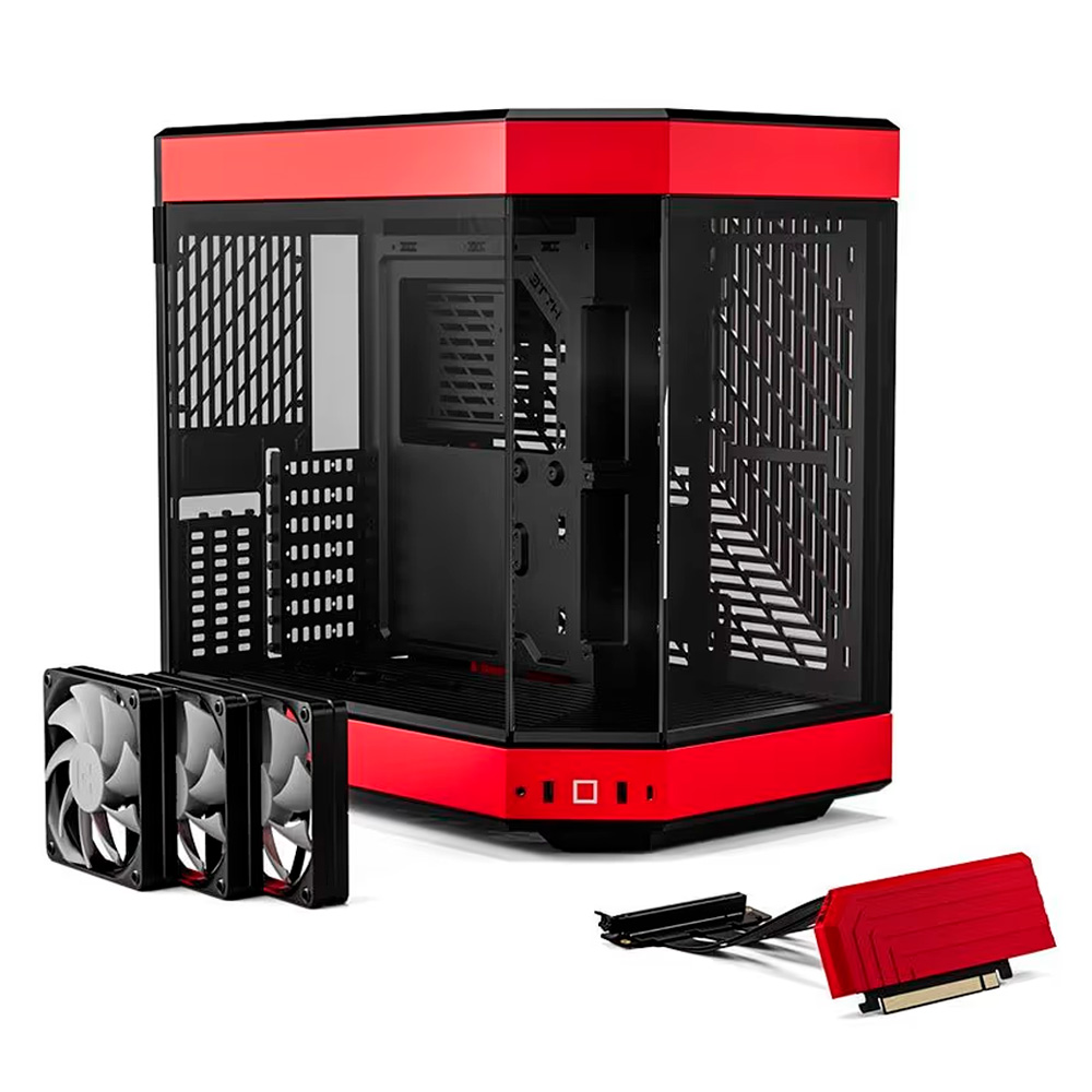 Gabinete Hyte Y60 Black&Red Mid Tower com 3 fans - CS-HYTE-Y60-BR