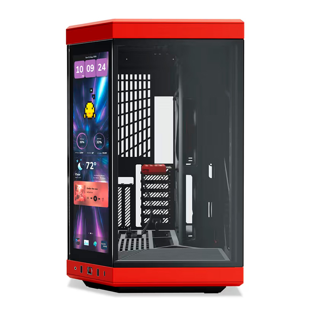 GABINETE HYTE Y70 TOUCH INFINITE BLACK CHERRY MID TOWER WITH 3 TGW AND TOUCH 14.9'' 60HZ DISPLAY CS-