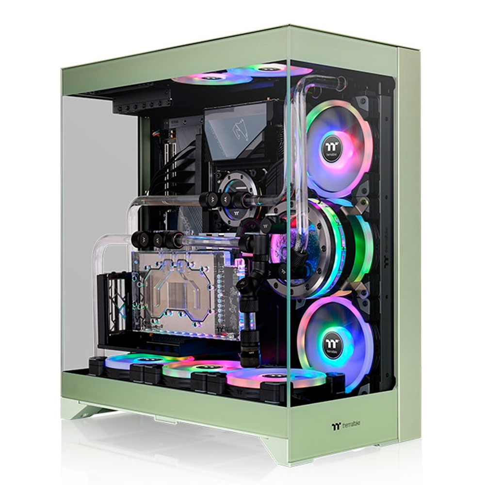GABINETE TT CTE E550 TG MATCHA GREEN MID TOWER 3 TEMPERED GLASS CA-1Z8-00MEWN-00