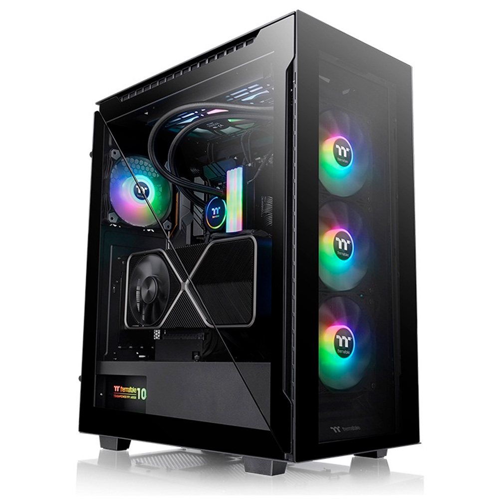 GABINETE TT DIVIDER 500 TG MID TOWER BLACK 4*TEMPGLASS/3*120MM ARGB/1*120MM STD CA-1T4-00M1WN-01