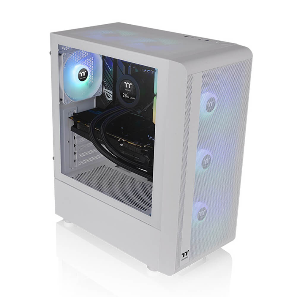 Gabinete Thermaltake S200 TG ARGB Snow Mid Tower com Fonte 650W - CA-3X2-65M6WZ-00