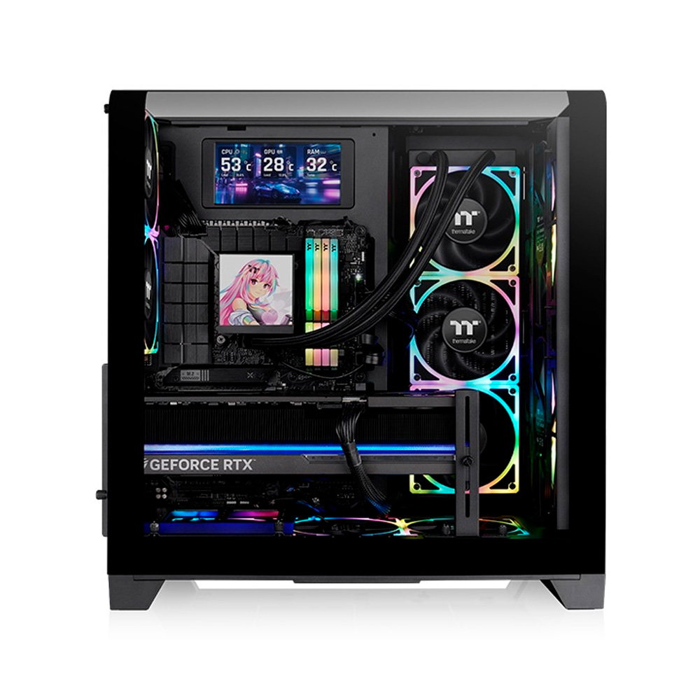 GABINETE TT VIEW 390 AIR MID TOWER BLACK 1* CURVEDTEMPGLASS/2*CT140 ARGB CA-11F-00M1WN-00
