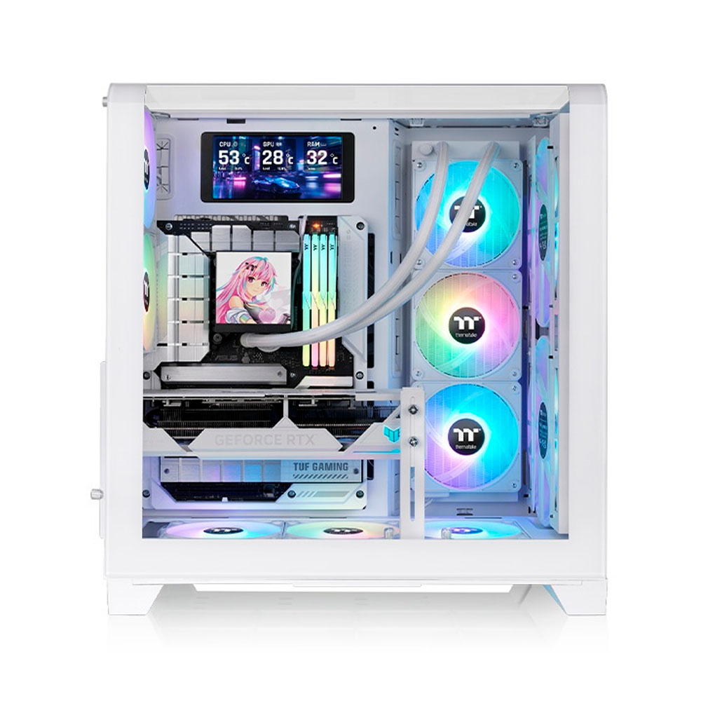 GABINETE TT VIEW 390 AIR MID TOWER SNOW WHITE 1* CURVEDTEMPGLASS/2*CT140 ARGB CA-11F-00M6WN-00